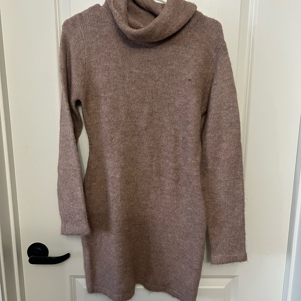Blush Taupe Turtleneck Dress